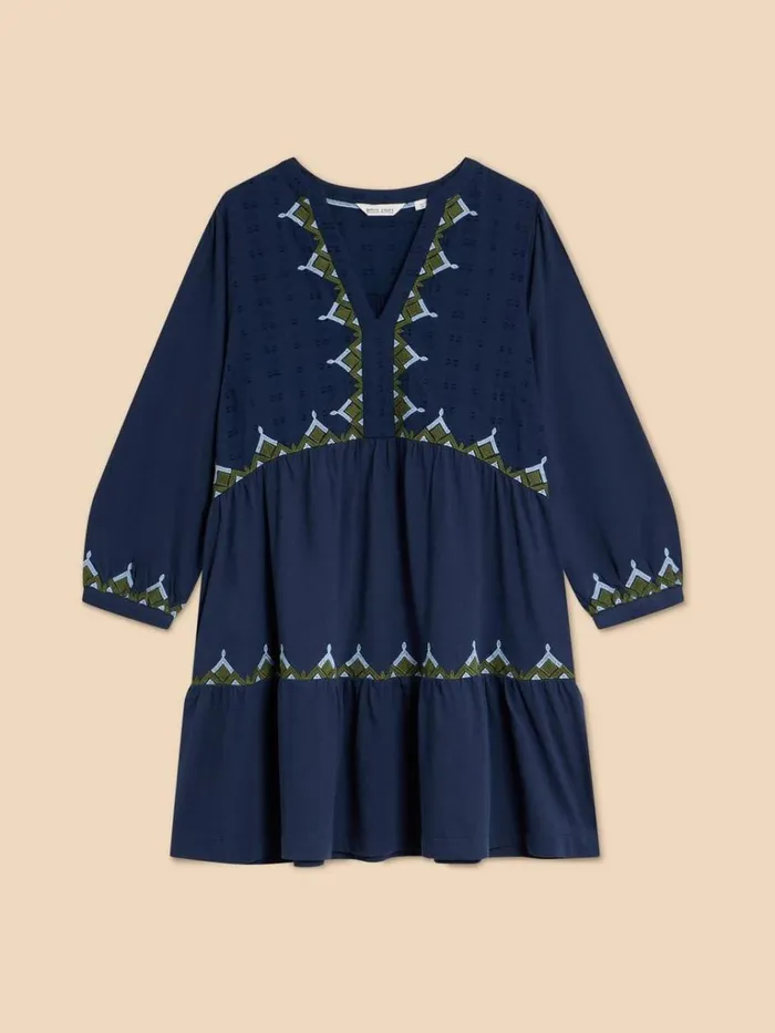 Women SHIRTS and BLOUSES White Stuff MARTA EMBORIDERED TUNIC Navy Multi