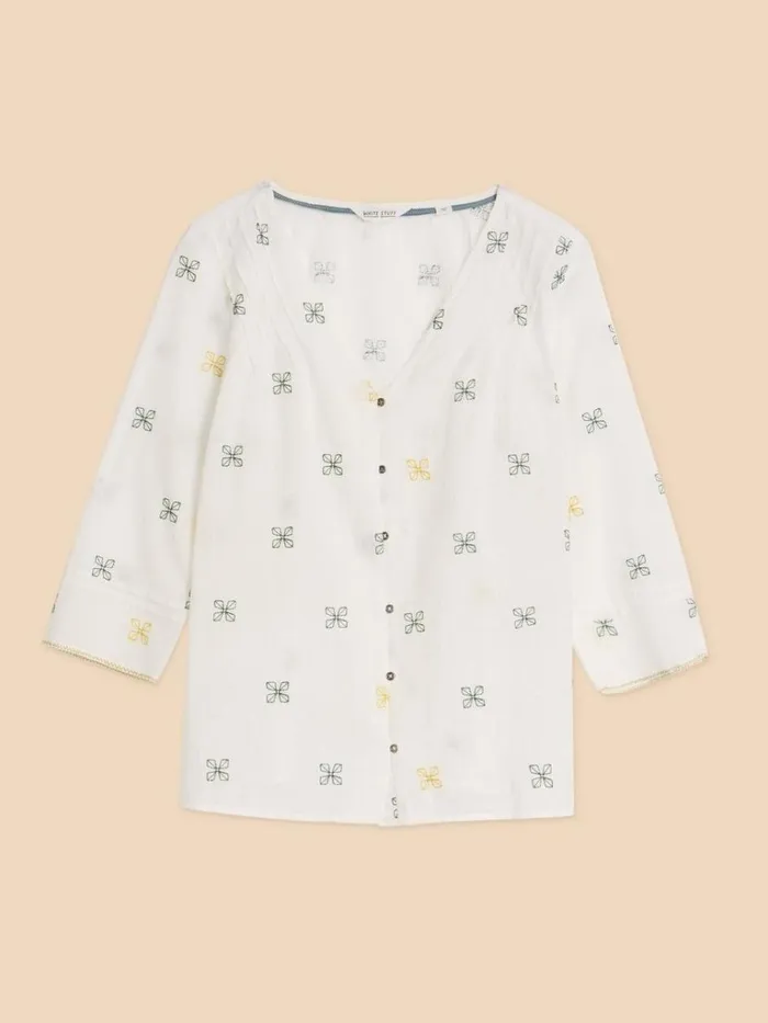Women SHIRTS and BLOUSES White Stuff Rae Cotton Top Ivory Multi Women SHIRTS and BLOUSES White Stuff Rae Cotton Top Ivory Multi