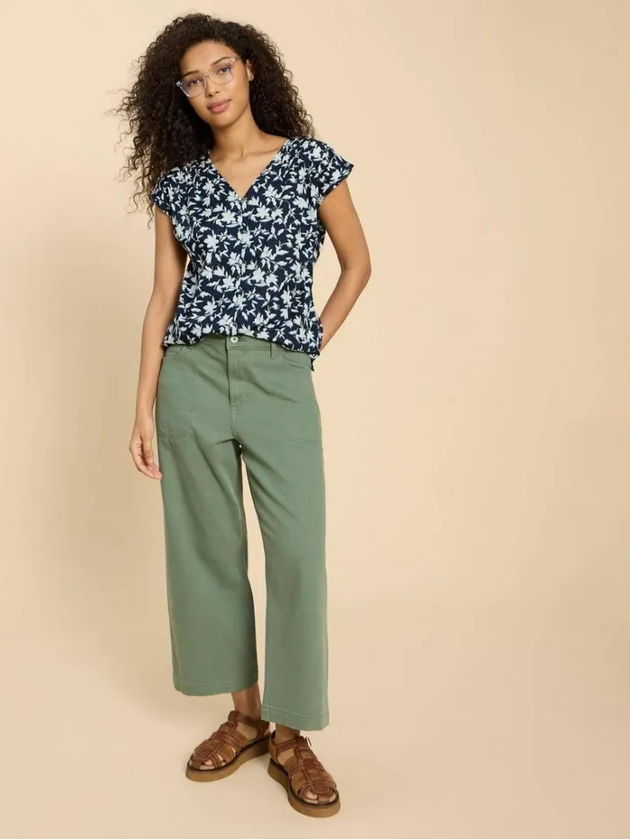 Women SHIRTS and BLOUSES White Stuff Rae Organic Cotton Vest Navy Print