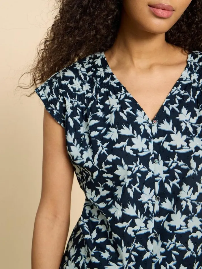 Women SHIRTS and BLOUSES White Stuff Rae Organic Cotton Vest Navy Print