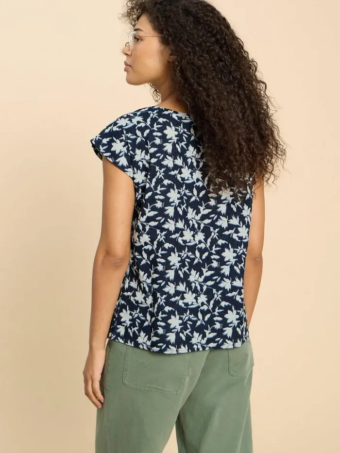 Women SHIRTS and BLOUSES White Stuff Rae Organic Cotton Vest Navy Print
