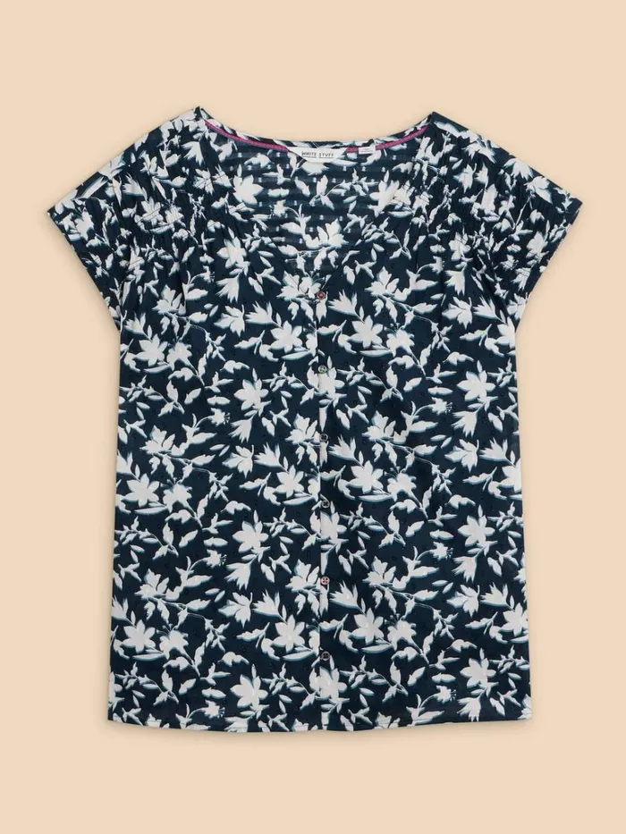 Women SHIRTS and BLOUSES White Stuff Rae Organic Cotton Vest Navy Print