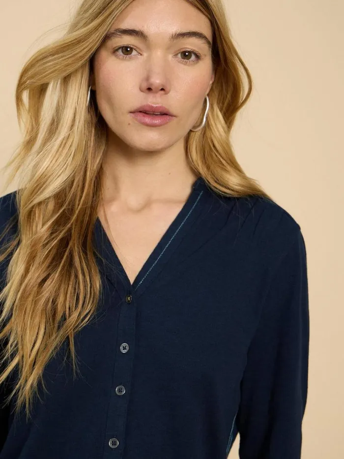 Women SHIRTS and BLOUSES White Stuff TEXTURED ANNIE French Navy