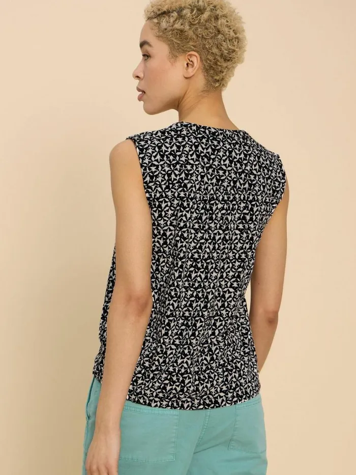 Women SHIRTS and BLOUSES White Stuff TULIP PRINTED SLEEVELESS SHIRT Black Print Women SHIRTS and BLOUSES White Stuff TULIP PRINTED SLEEVELESS SHIRT Black Print