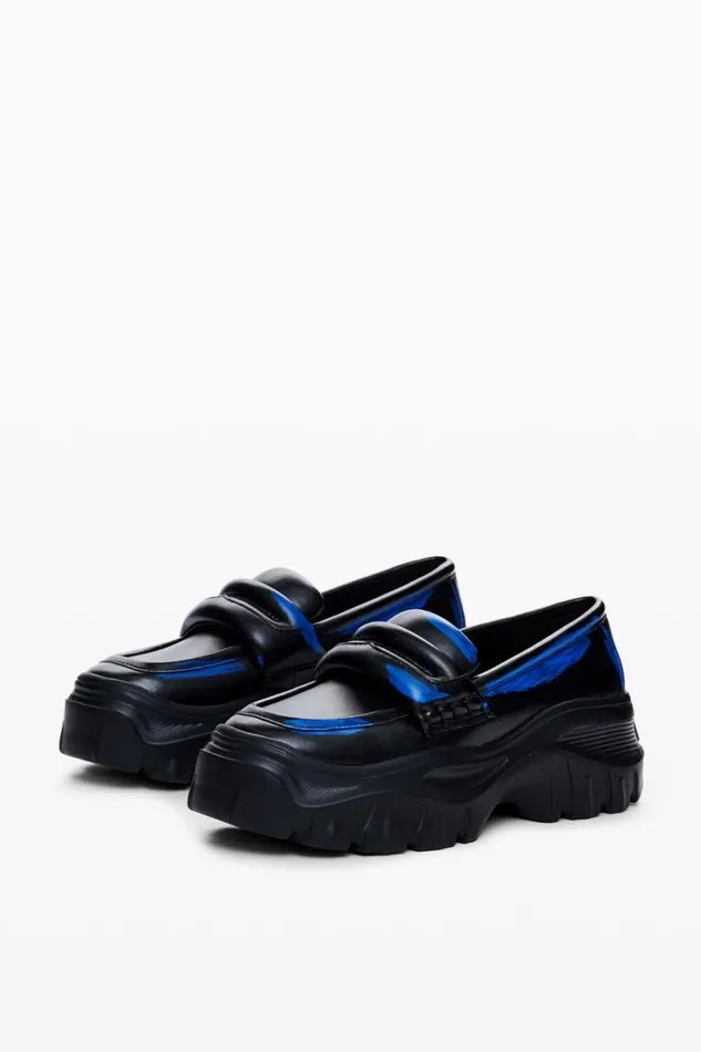 Women Shoes Desigual Chunky Leather Loafers