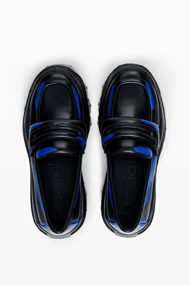 Women Shoes Desigual Chunky Leather Loafers