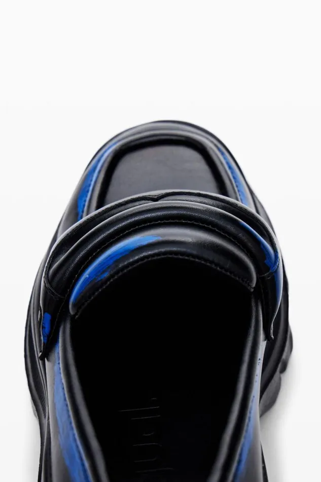Women Shoes Desigual Chunky Leather Loafers