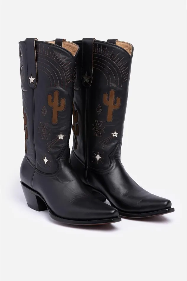 Women Shoes Johnny Was Desert Cowboy Boot Black Women Shoes Johnny Was Desert Cowboy Boot Black