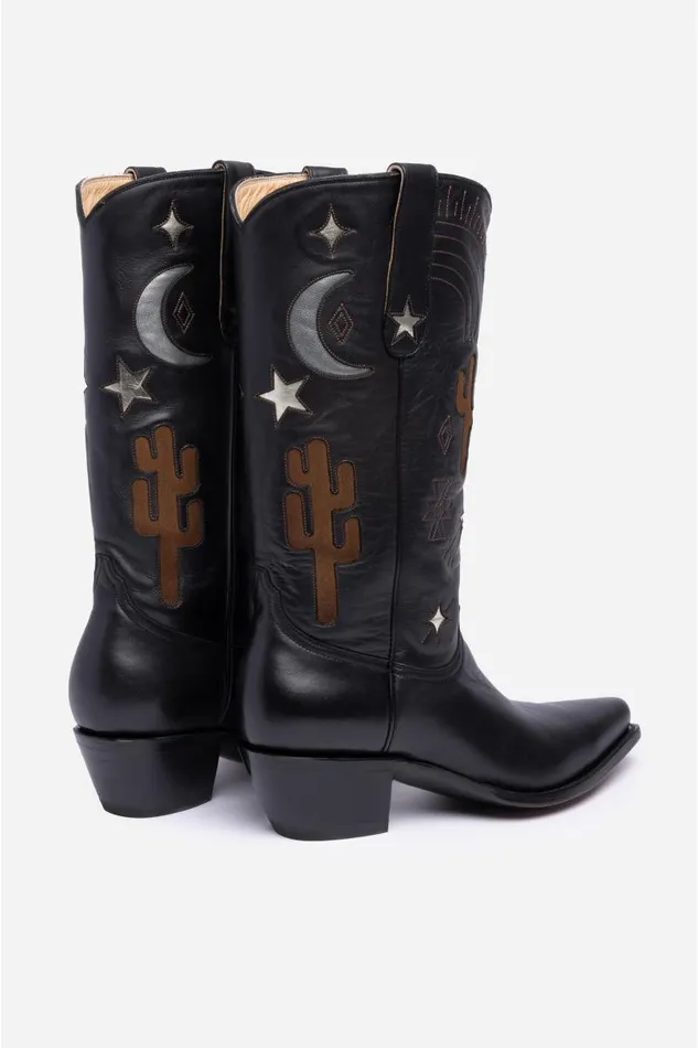 Women Shoes Johnny Was Desert Cowboy Boot Black Women Shoes Johnny Was Desert Cowboy Boot Black