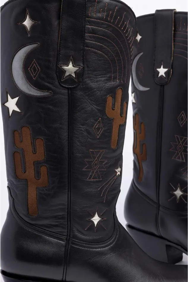 Women Shoes Johnny Was Desert Cowboy Boot Black Women Shoes Johnny Was Desert Cowboy Boot Black