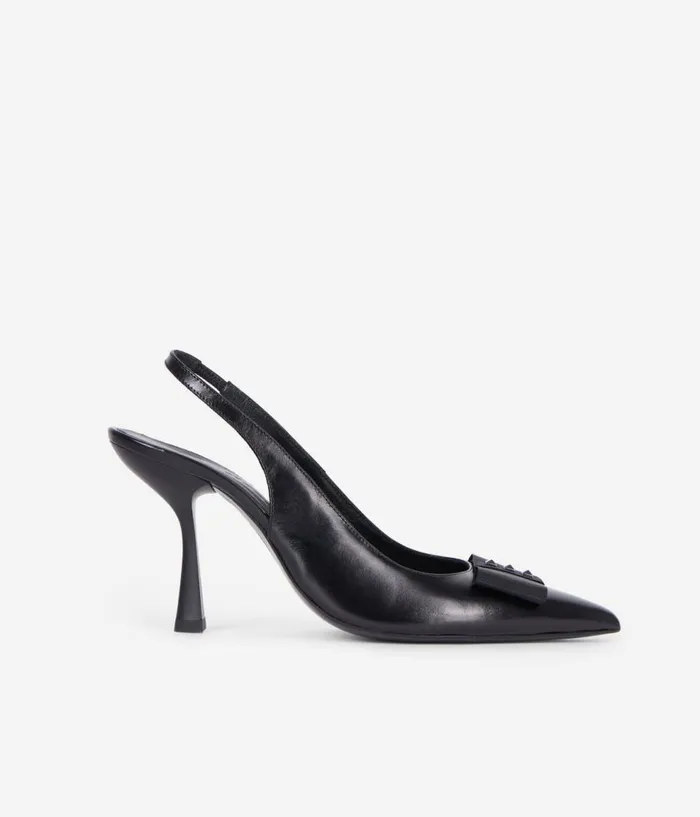 Women Shoes THE KOOPLES Black Leather Slingback Pumps
