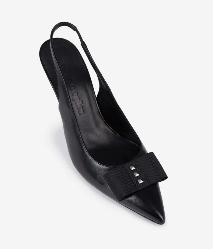 Women Shoes THE KOOPLES Black Leather Slingback Pumps Women Shoes THE KOOPLES Black Leather Slingback Pumps