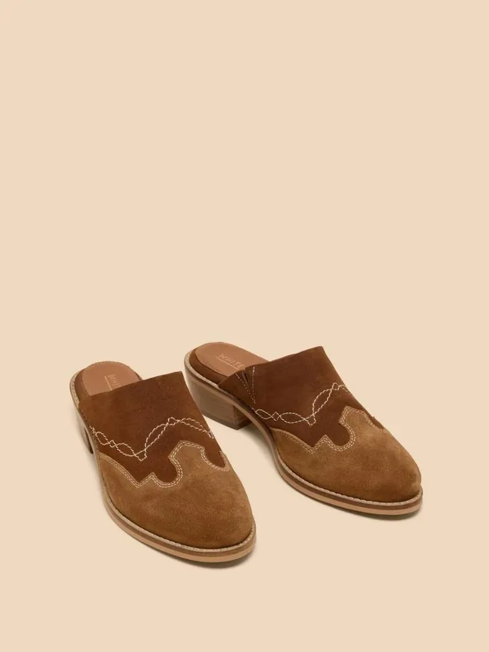 Women SHOES White Stuff Wallflower Suede Mule Mid Tan