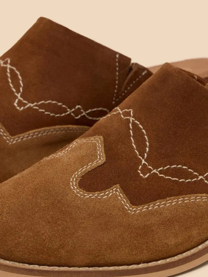 Women SHOES White Stuff Wallflower Suede Mule Mid Tan