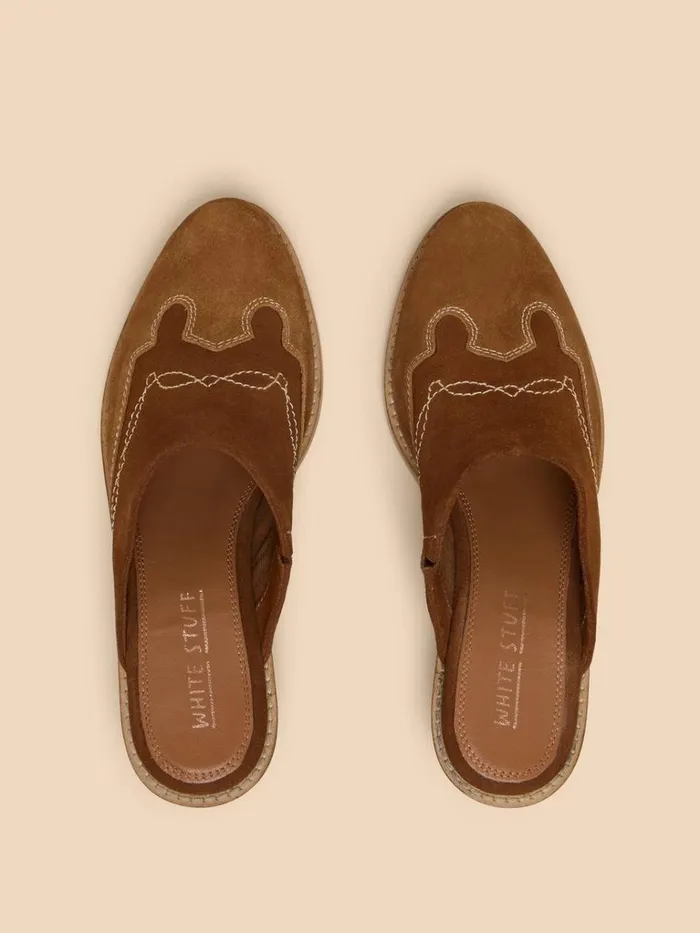 Women SHOES White Stuff Wallflower Suede Mule Mid Tan