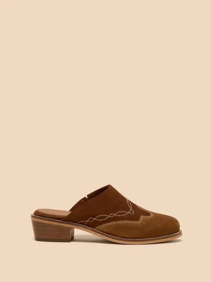 Women SHOES White Stuff Wallflower Suede Mule Mid Tan