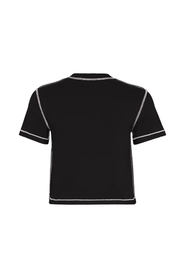 Women Shortsleeved Crewneck Tshirt In Cotton Jersey Black Black Sonia Rykiel TShirts