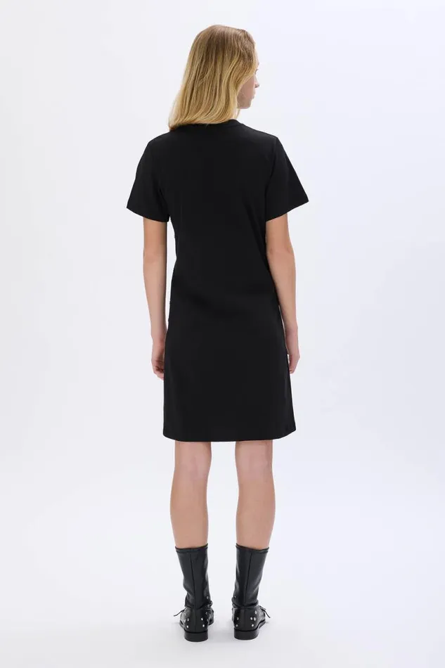 Women Shortsleeved Rhinestone Dress Black Black Sonia Rykiel Short Dresses