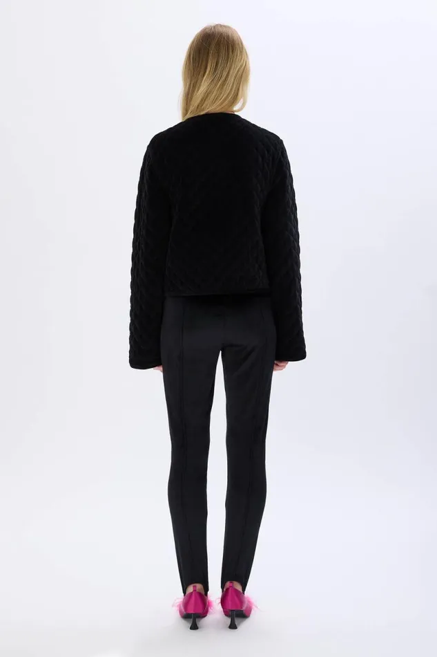 Women Short Velvet Quilted Jacket Black Black Sonia Rykiel Jackets