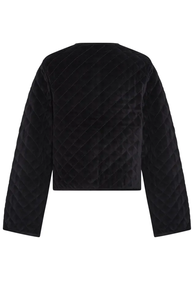 Women Short Velvet Quilted Jacket Black Black Sonia Rykiel Jackets