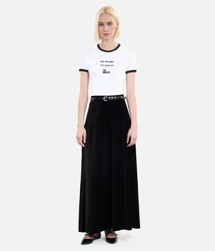 Women Skirts and Shorts THE KOOPLES Black Velvet Long Skirt