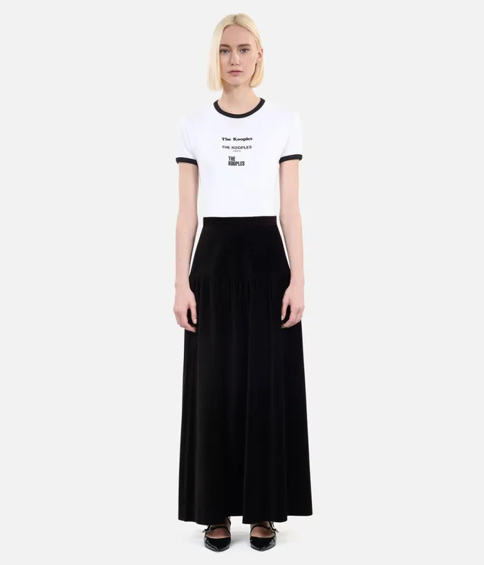Women Skirts and Shorts THE KOOPLES Black Velvet Long Skirt