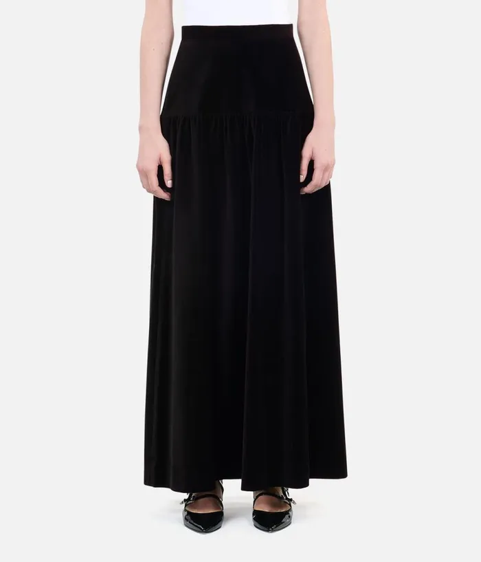 Women Skirts and Shorts THE KOOPLES Black Velvet Long Skirt