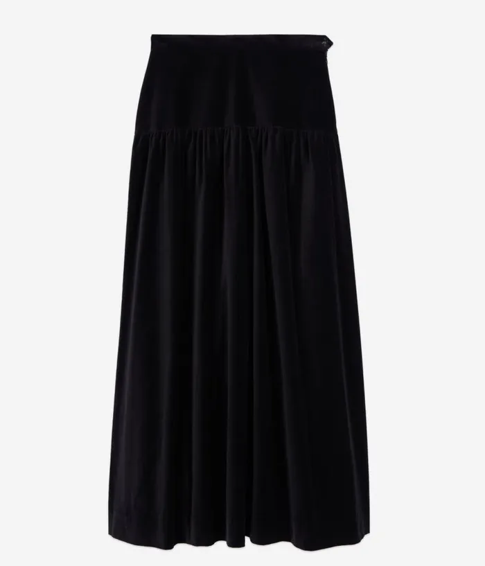 Women Skirts and Shorts THE KOOPLES Black Velvet Long Skirt
