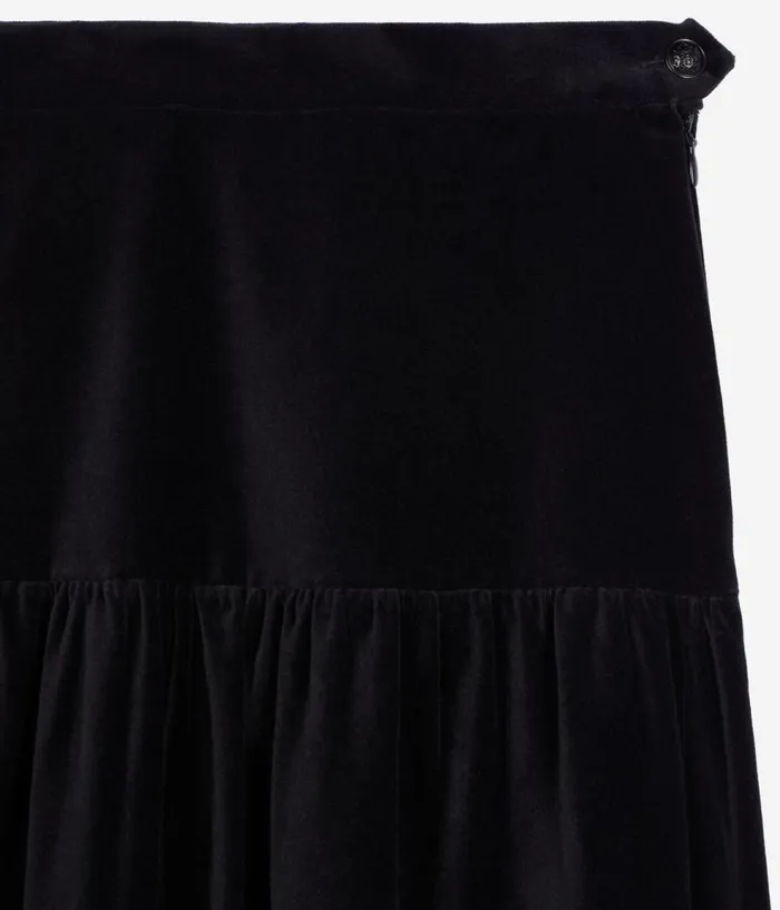 Women Skirts and Shorts THE KOOPLES Black Velvet Long Skirt