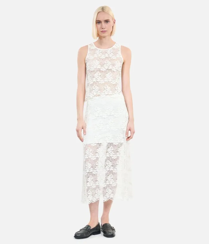 Women Skirts and Shorts THE KOOPLES Long Ecru Lace Skirt