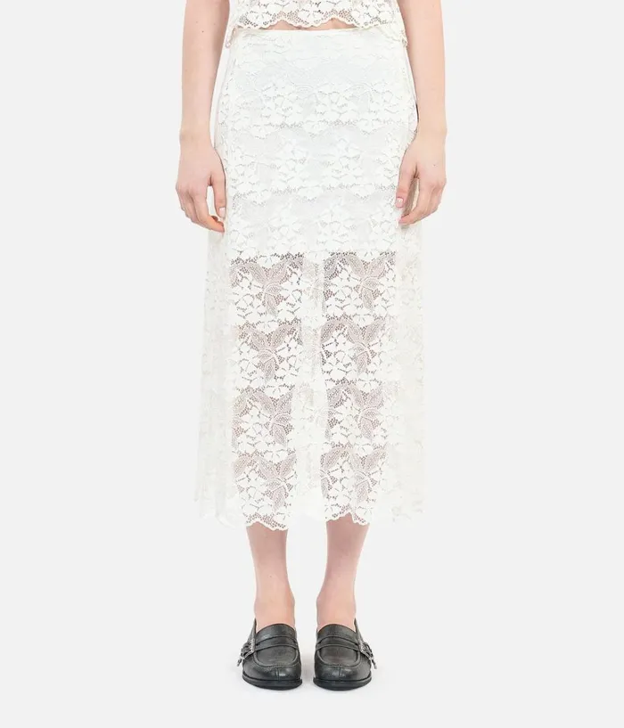 Women Skirts and Shorts THE KOOPLES Long Ecru Lace Skirt