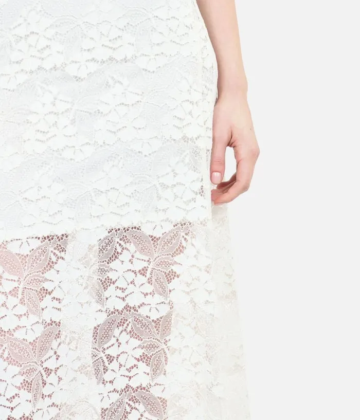 Women Skirts and Shorts THE KOOPLES Long Ecru Lace Skirt