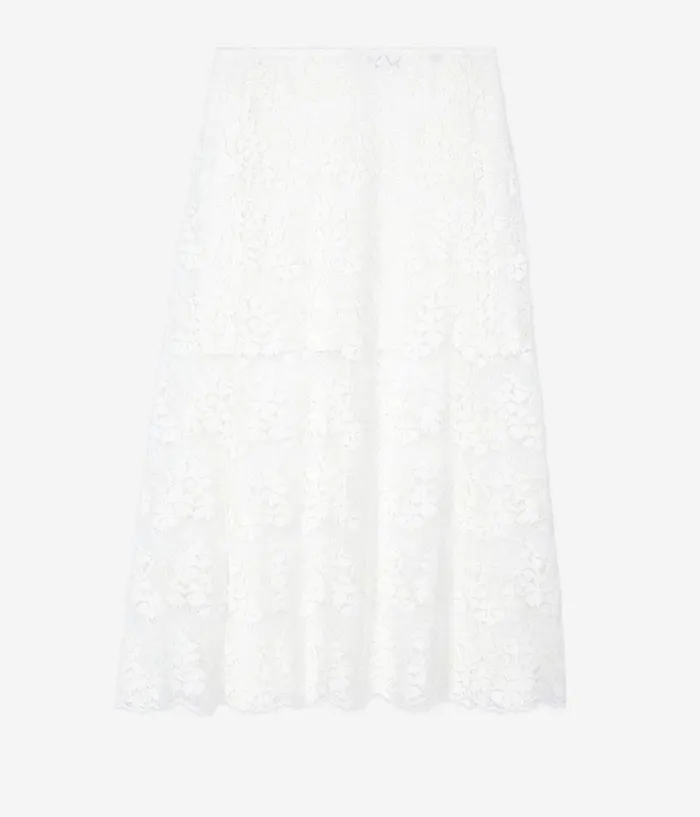 Women Skirts and Shorts THE KOOPLES Long Ecru Lace Skirt
