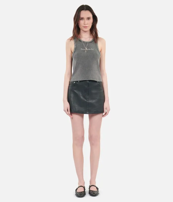 Women Skirts and Shorts THE KOOPLES Short Black Leather Skirt Women Skirts and Shorts THE KOOPLES Short Black Leather Skirt