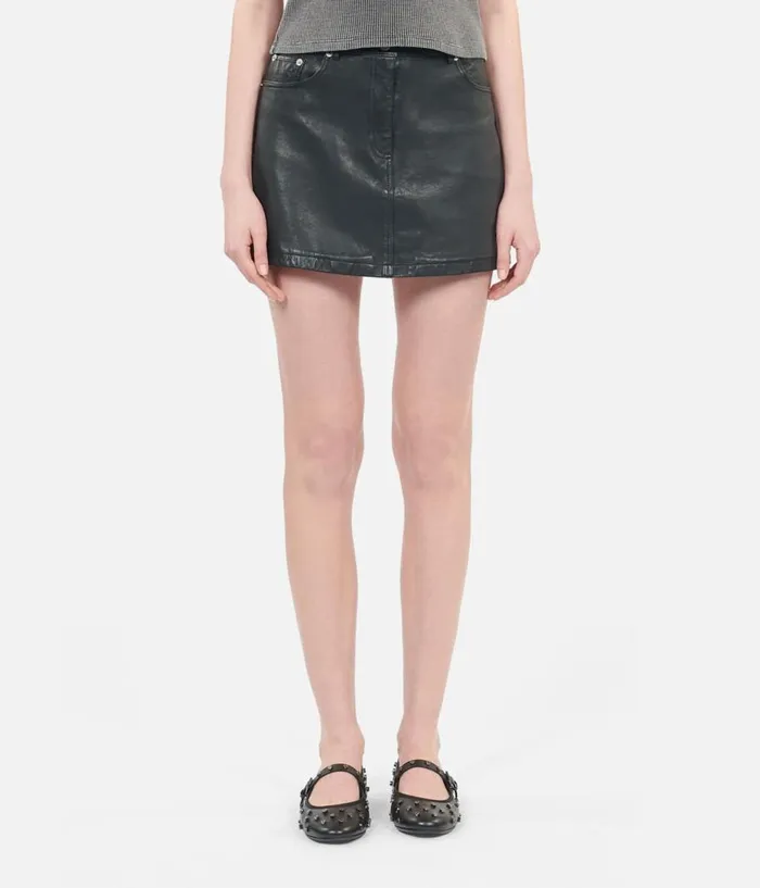 Women Skirts and Shorts THE KOOPLES Short Black Leather Skirt Women Skirts and Shorts THE KOOPLES Short Black Leather Skirt