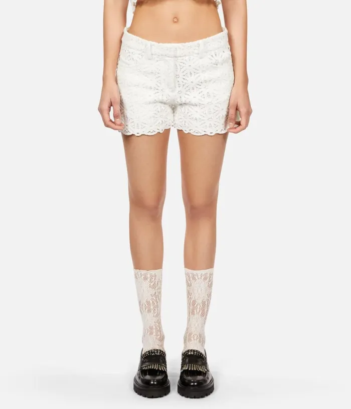 Women Skirts and Shorts THE KOOPLES White Guipure Shorts