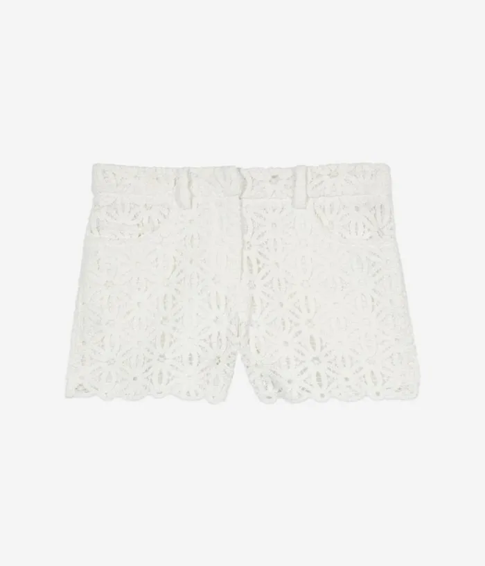 Women Skirts and Shorts THE KOOPLES White Guipure Shorts