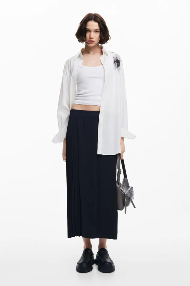 Women Skirts Desigual Pleated Midi Skirt