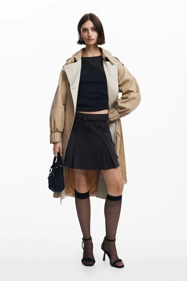 Women Skirts Desigual Pleated Skirt With Belt