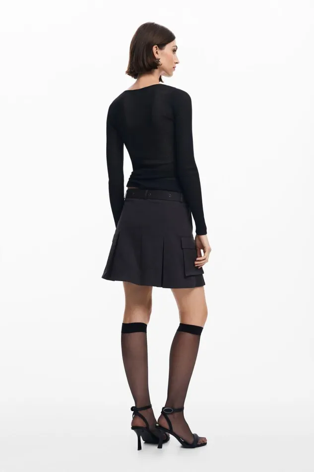 Women Skirts Desigual Pleated Skirt With Belt