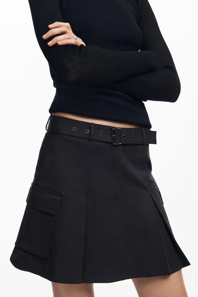 Women Skirts Desigual Pleated Skirt With Belt