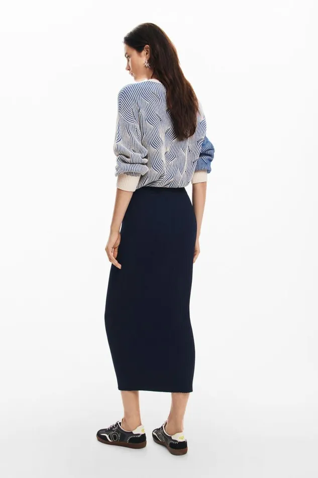 Women Skirts Desigual Ribbed Knit Skirt