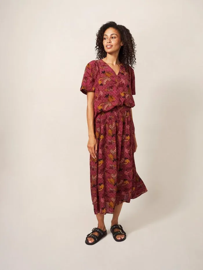 Women SKIRTS White Stuff Aubree Midi Skirt Plum Multi Women SKIRTS White Stuff Aubree Midi Skirt Plum Multi