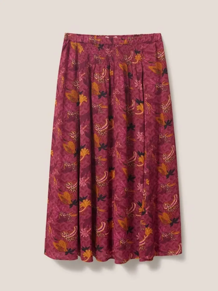 Women SKIRTS White Stuff Aubree Midi Skirt Plum Multi Women SKIRTS White Stuff Aubree Midi Skirt Plum Multi