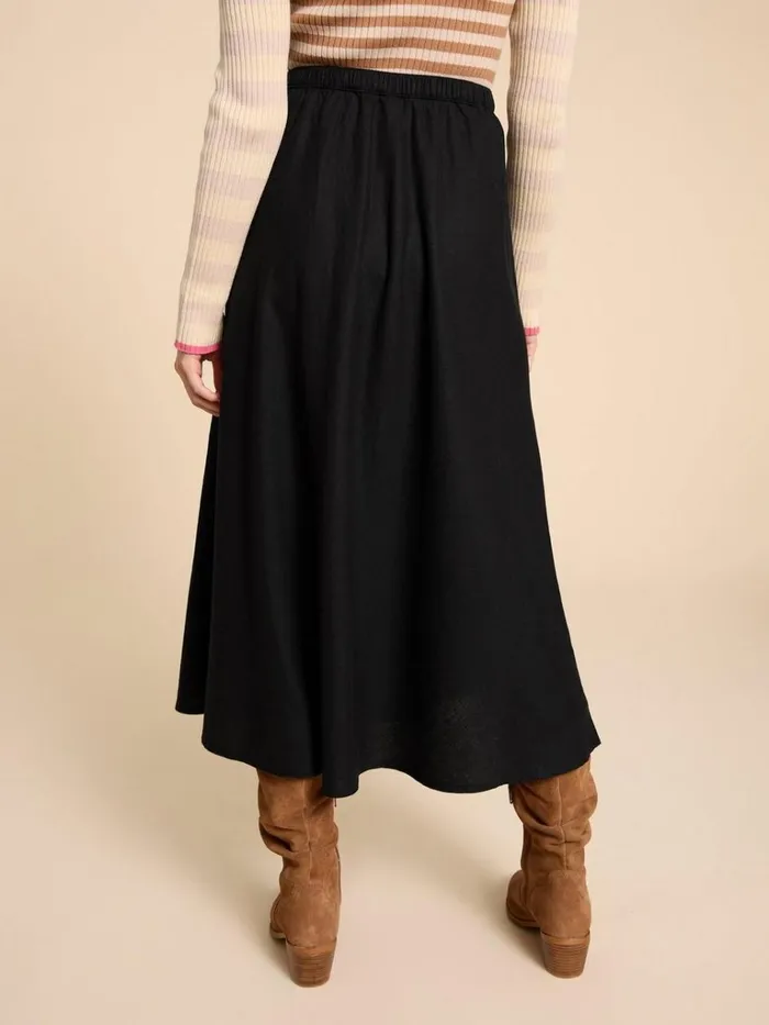 Women SKIRTS White Stuff Clemence Linen Blend Skirt Pure Black Women SKIRTS White Stuff Clemence Linen Blend Skirt Pure Black