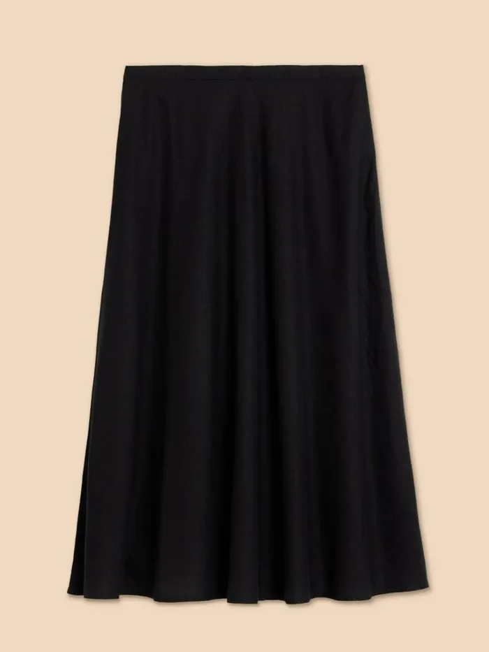 Women SKIRTS White Stuff Clemence Linen Blend Skirt Pure Black Women SKIRTS White Stuff Clemence Linen Blend Skirt Pure Black