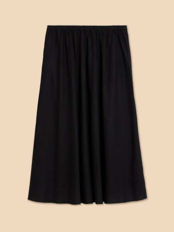 Women SKIRTS White Stuff Clemence Linen Blend Skirt Pure Black Women SKIRTS White Stuff Clemence Linen Blend Skirt Pure Black