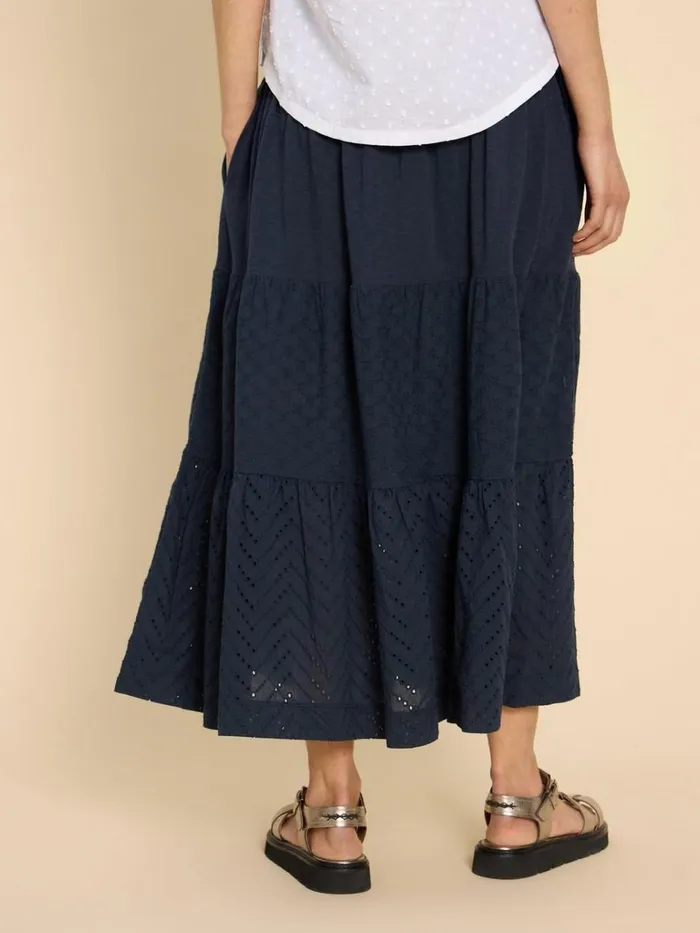 Women SKIRTS White Stuff Marissa Broderie Maxi Skirt Dark Navy