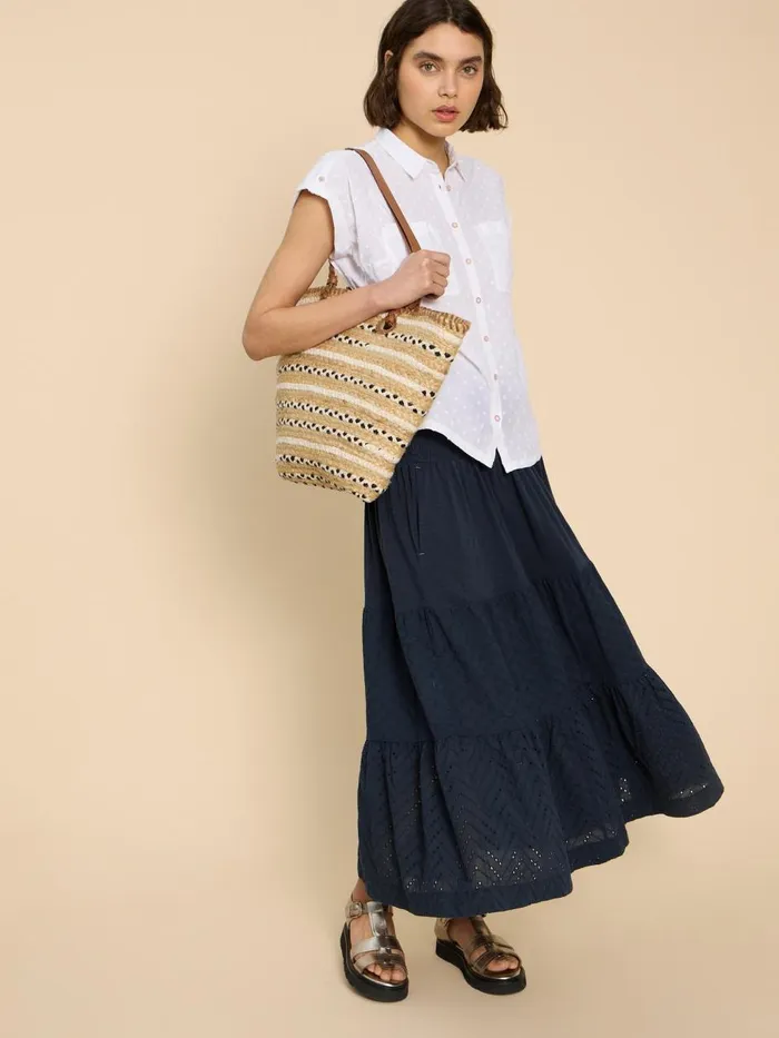 Women SKIRTS White Stuff Marissa Broderie Maxi Skirt Dark Navy