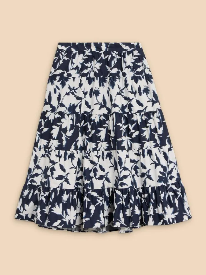 Women SKIRTS White Stuff Mayra Mixed Print Midi Skirt Navy Print Women SKIRTS White Stuff Mayra Mixed Print Midi Skirt Navy Print